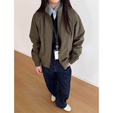 高品U家同款春季哈灵顿夹克男女立领茄克宽松休闲外套A1333-P85，男装夹克，星座1505