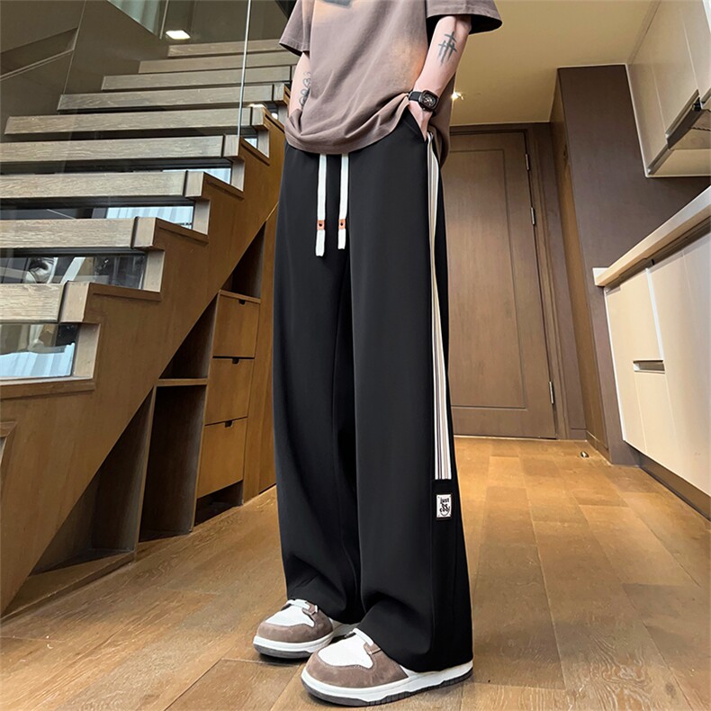 X2388-TP45控价78线条冰丝裤直筒长裤夏季新款男女透气休闲裤,男装休闲裤,电商A102-1