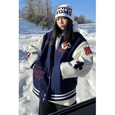 涤纶休闲夹棉运动保暖棒球服通用棒球领日常拼色外穿长袖JV821，男装夹克，星座1116A（原606A-3）