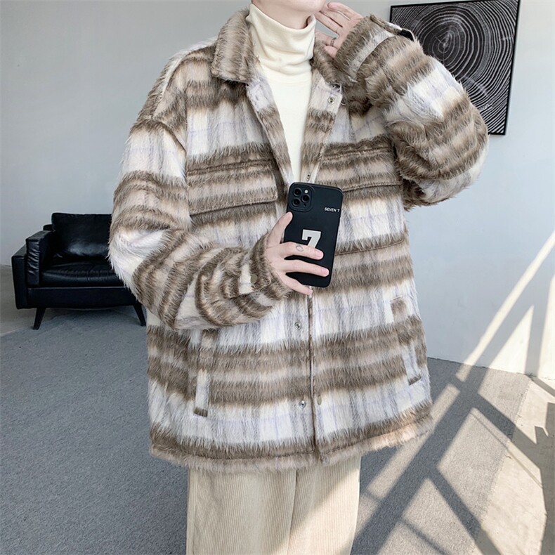 毛呢格子大衣男冬季复古潮牌韩系小众呢子夹克外套F1236特P90,男装夹克,星座309（原A406）