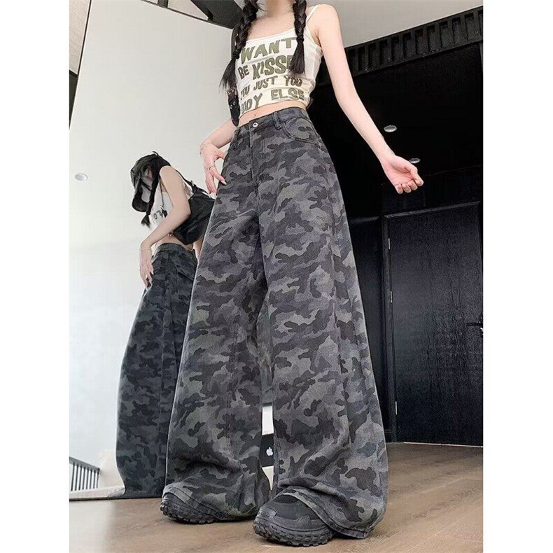 迷彩阔腿裤男女韩版潮流高街帅气百搭2025夏季ins长裤K6291-P45,男装休闲裤,星座412-3