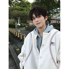 新款潮流冬季宽松棒球棉服男女同款美式休闲厚外套MA503-P76，男装棉衣，星座208-5