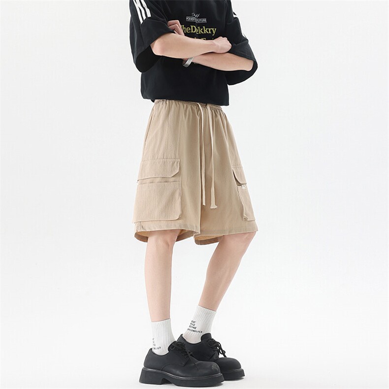 8XL-M特大码冰丝短裤男五分裤褶皱休闲裤工装中裤DK1504P45控68,男装牛仔裤,电商D206-1