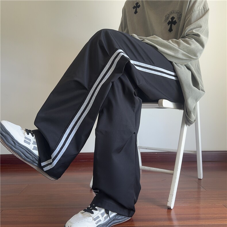 抖音品质秋季新款条纹户外宽松休闲伞兵裤B315-K24290-特p35控68,男装休闲裤,电商B315