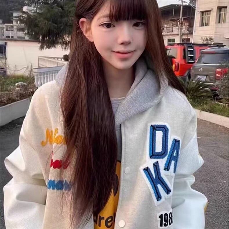 潮美式字母秋季刺绣棒球服潮牌2025痞帅休闲高街夹克外套,男装夹克,星座506A