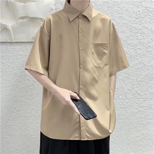 冰丝短袖衬衫男夏季宽松薄款商务上衣休闲半袖衬衣轻熟风 C618图片