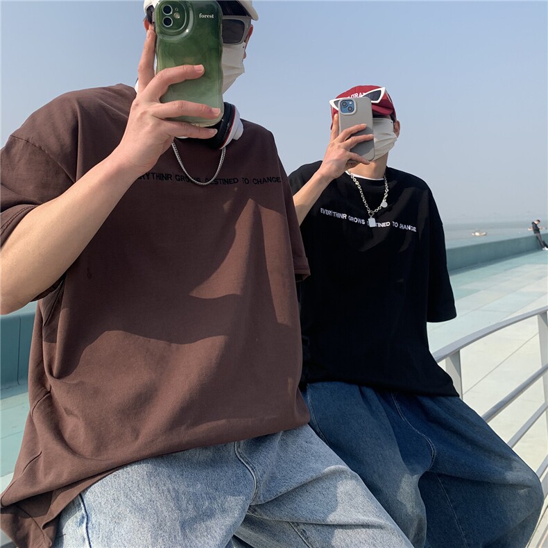 403-TX03-P40控58现货280克重磅纯棉潮牌刺绣宽松短袖t恤,男装T恤,星座403（原603-1）