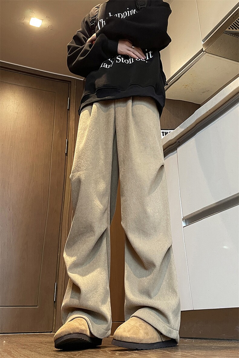 加绒加厚灯芯绒休闲裤半松紧伞兵裤K8410特P55控88有常规款,男装休闲裤,电商A309