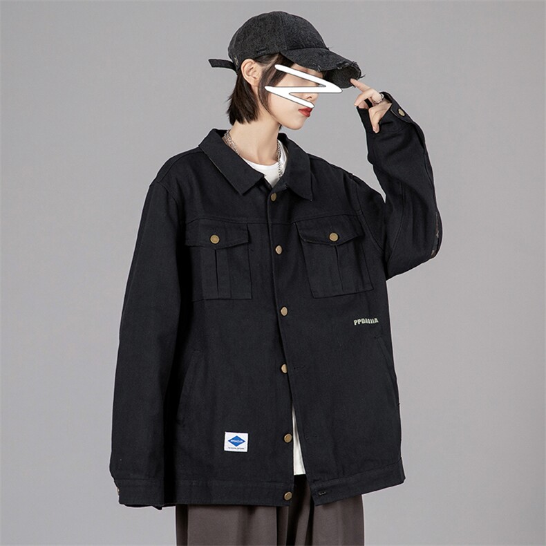 2021秋季新蒙马特日系中性风大码男潮流复古牛仔夹克外套J962-P75，男装夹克，电商A001