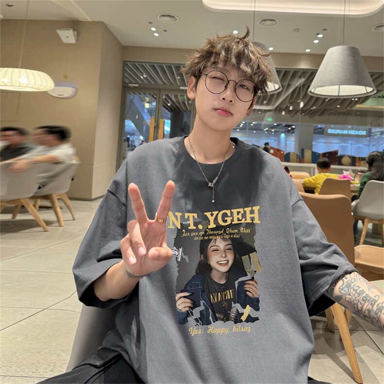 220G夏季新款纯棉圆领短袖T恤DT447-特P19控38,男装T恤,电商B370