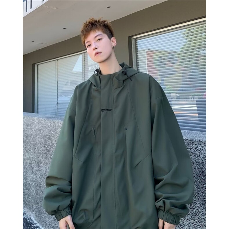2024秋装新款刺绣连帽冲锋衣外套机能工装夹克上衣现货W8271-P50,男装夹克,星座512-4
