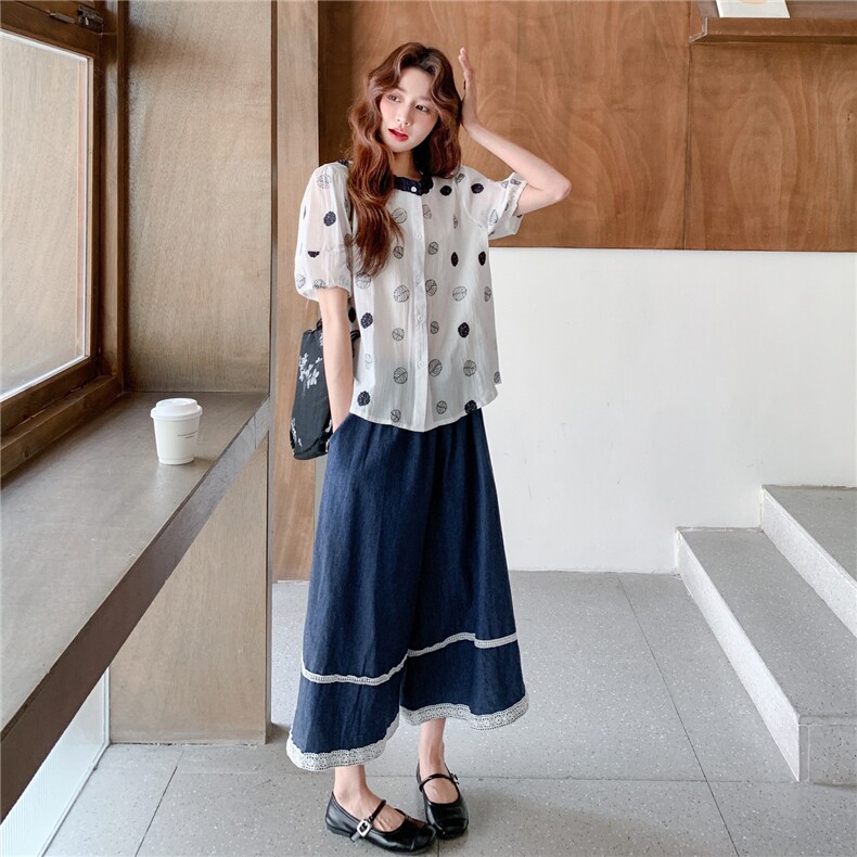 套装女夏2025新款法式慵懒风松弛感衬衫裤裙两件套,女装套装/套裙,2C177
