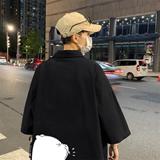 ！夏款港风冰丝衬衣男黑寸衫男白短袖衬衫男DXC281-P30，男装衬衫，电商B371