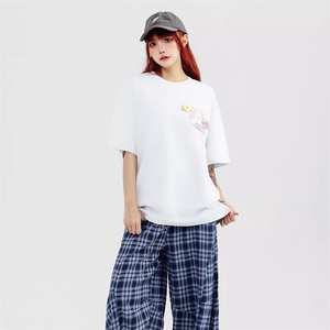 万针全刺绣工艺抖音得物高品质260克重磅纯棉双纱美式高街短袖T恤图片