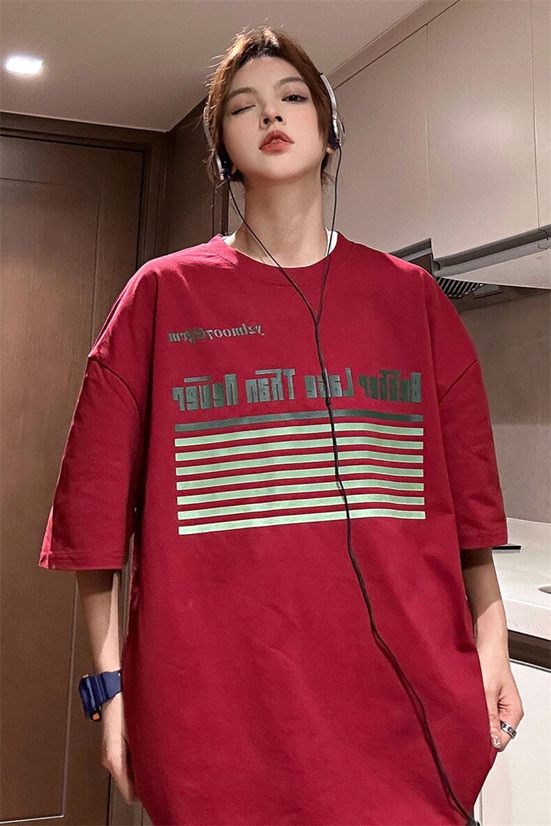 1中性条纹印花设计潮大码M-5XL短袖T恤男DT77773P18块特价控38,男装T恤,星座226-2