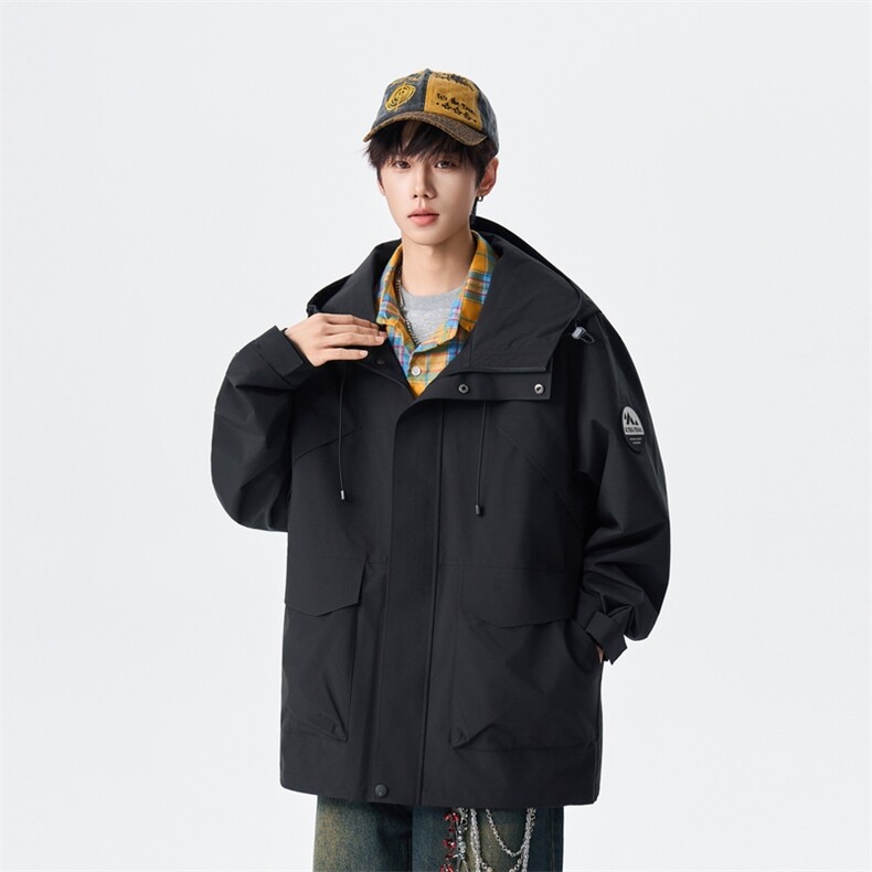 2025新款连帽登山户外运动休闲工装风夹克男外套XZ309Y95705P99,男装夹克,星座309（原A406）