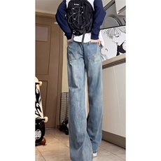 A178秋冬季新款美式破洞牛仔裤男直筒宽松7001P55限价68，男装牛仔裤，电商A178
