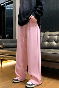 8XL-M特大码秋季新款垂感休闲裤男宽松直筒裤男裤子拖地裤K936P40图片