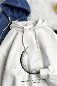 WY2246-P35 加绒款-P40月球 纯棉连帽卫衣男大码运动帽衫宽松薄图片