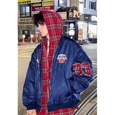 美式复古假两件连帽棉服外套男女冬季加厚保暖情侣棉衣JY66，男装夹克，星座1116A（原606A-3）