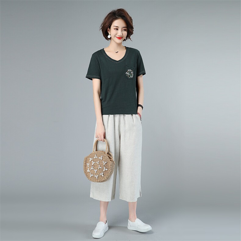 2021年夏新款套装休闲大码宽松女套装3205款,女装套装/套裙,秋牧寒烟