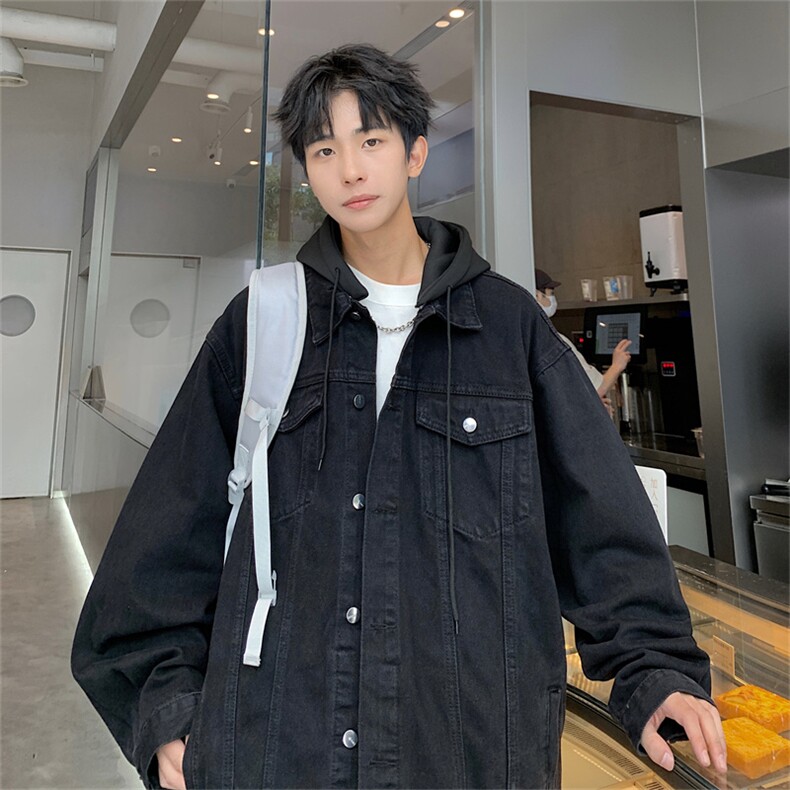 爆爆2025春男士连帽牛仔宽松外套百搭牛仔夹克JK780-P7598,男装夹克,星座1103-3