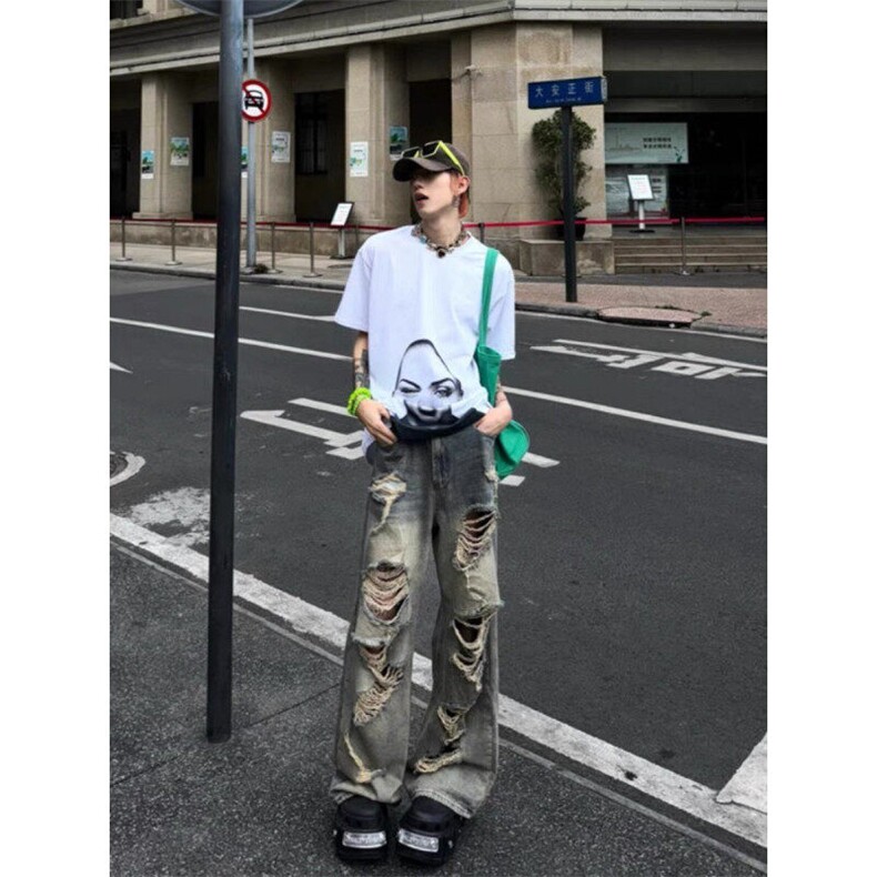 美式高街大破洞牛仔裤ZK0397-特批45图片