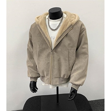 现货高品质美式冬季重磅座山雕大毛毛领pu皮棉衣男女加厚外套，男装皮衣，电商A486-1