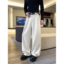 2026春夏新款垂感高级感新面料五金休闲拖地直筒西装裤6617-特P35，男装西服套装，电商C305A