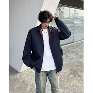 8XL-M美式复古棒球服外套男特大码潮牌双拉链立领夹克衫JK005P85图片