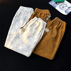 8XL-M春季束脚休闲卫裤男大码痞帅脏脏休闲百搭裤子KZ022特价P40，男装休闲裤，电商B312