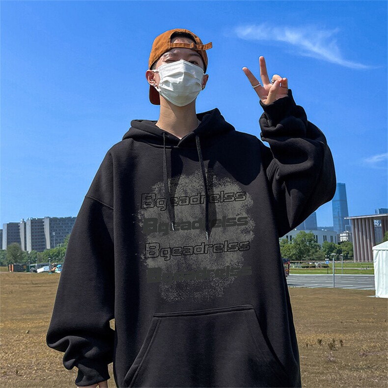抖音得物供货可提供视频春装重磅美式宽松连帽卫衣DL2438,男装卫衣,电商A486-1