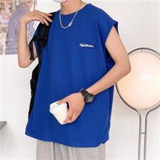 背心男无袖韩版潮纯色高街帅气2023夏季新款ins宽松t恤W2932-P22，男装背心/马甲，星座412-2