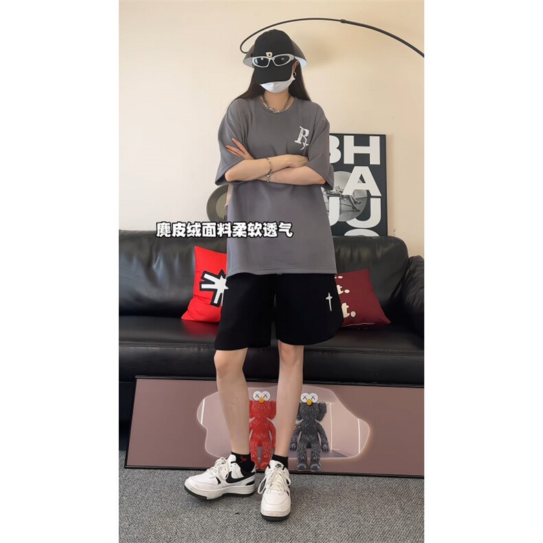 2024夏季新款麂皮绒圆领短袖T恤RT303-P28,男装T恤,电商B370