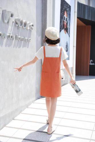 假两件背带裙，女装，可怡佳人