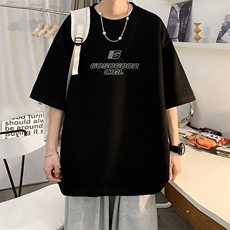 抖音得物二开现货220克夏装重磅美式高街宽松短袖t恤MT196，男装T恤，电商A486-1