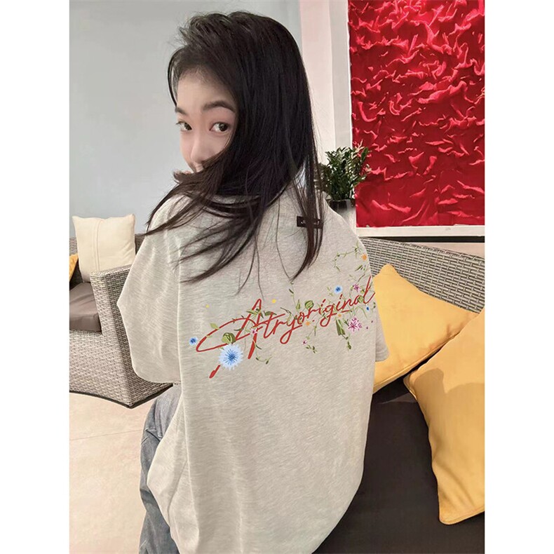 万针全刺绣工艺抖音得物高品质260克重磅纯棉双纱美式高街短袖T恤图片