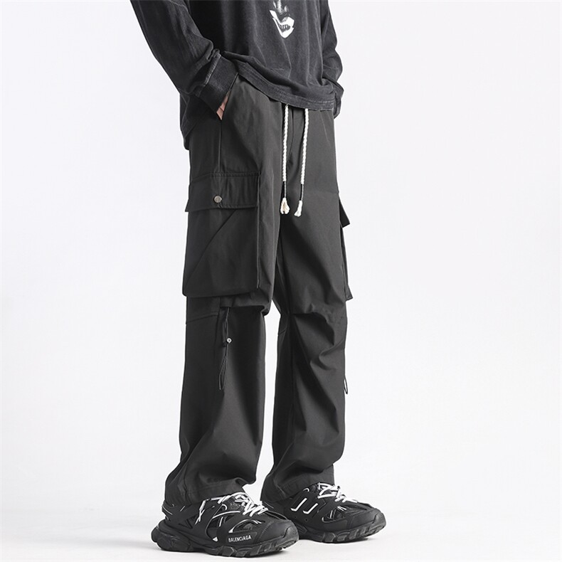 抖音秋冬加厚防水冲锋裤宽松机能工装裤休闲裤子男K10027-P38,男装工装外套,电商A099