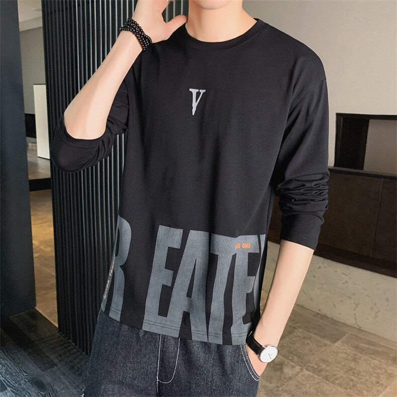 男士长袖t恤卫衣上衣服宽松潮流男装体桖纯棉秋衣打底衫DS920T,男装T恤,电商A102