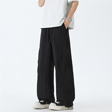 新款休闲裤直筒裤子男女阔腿裤网眼高街长裤中性纯色B578F-P39，男装休闲裤，电商A227A