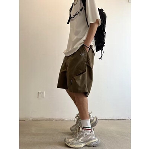 V152-P35 美式户外机能风工装裤夏季新款宽松休闲速干运动五分裤图片