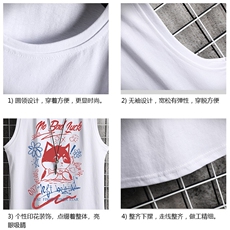 BX25226-P20港风运动汗背心男大码汗衫男无袖T恤男网格，男装T恤，电商A040A