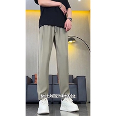 夏季美式高街hiphop冰丝休闲九分裤货号K2423P45，男装休闲裤，电商A063