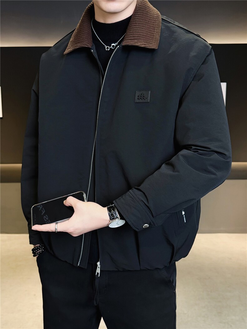 标90纯色无帽翻领羽绒服休闲百搭上衣外套男A329-YR2533-P215,男装羽绒服,电商A329