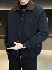 标90纯色无帽翻领羽绒服休闲百搭上衣外套男A329-YR2533-P215，男装羽绒服，电商A329