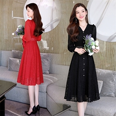 2022春季新款时尚气质蕾丝连衣裙，女装连衣裙，金典明美