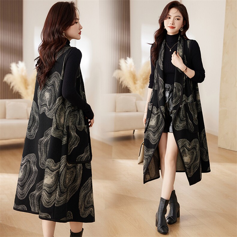 中长款百搭上衣女2022春夏新款长袖时尚宽松显瘦衬衫女，女装马甲，素月