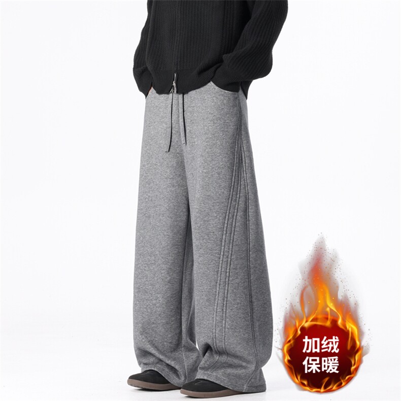 秋冬加绒休闲裤男宽松直筒裤弯刀裤K277-P45加绒P55控78加绒控88,男装卫衣,星座209-2