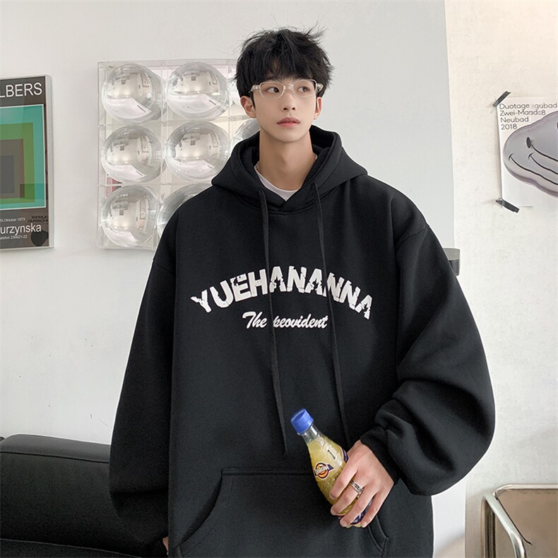 抖音供货、复合360克现货字母印花连帽卫衣宽松D223A-WY224-P50，男装卫衣，电商019-1