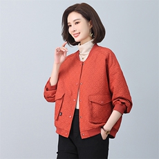 2024年春秋季新款潮韩版夹棉女宽松显瘦休闲外套，女装短外套，独衣靓